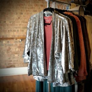 Moonrise Silver Velvet Kimono by avocado